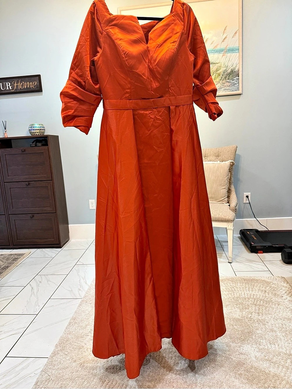 Orange Maxi Dress Size 16 New, no tag
